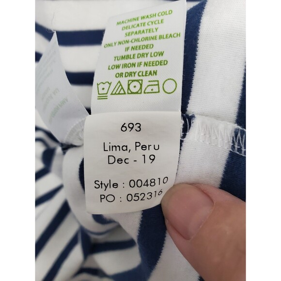 Lilly Pulitzer High Tide Navy Perfect Stripe Puff Sleeve Anabella Shirt Dress S - Picture 7 of 7